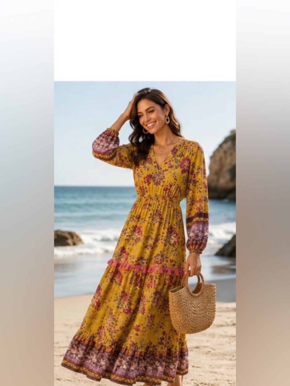 NWT Current Air x AVARA Yellow Floral Open Back Maxi Dress Size S